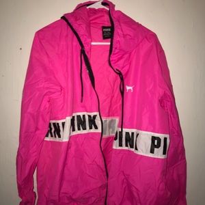 Neon pink windbreaker
